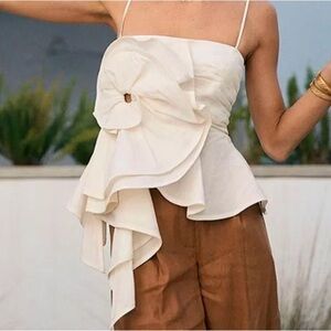 Antonio Melani x M.G. Style Alys Linen Blend Voluminous Flower Top